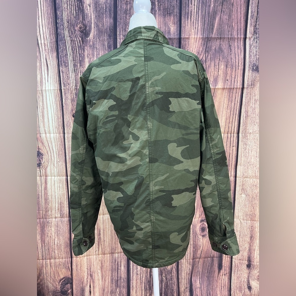 Abercrombie & Fitch green camo button down jacket coat women’s size S - Picture 5 of 17